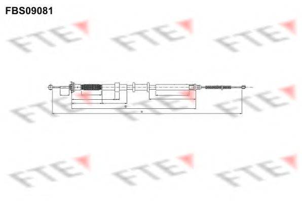 Трос, стоянкова гальмівна система FTE FBS09081