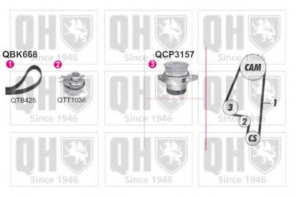 Водяний насос + комплект зубчастого ременя QUINTON HAZELL QBPK6681