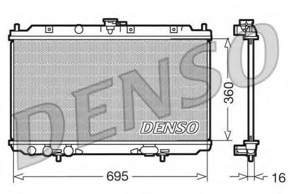 Радіатор, охолодження двигуна DENSO DRM46012