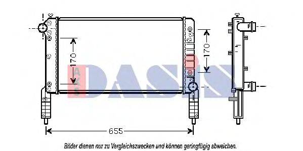 Радіатор, охолодження двигуна AKS DASIS 080055N