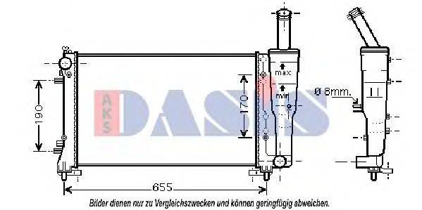 Радіатор, охолодження двигуна AKS DASIS 080077N
