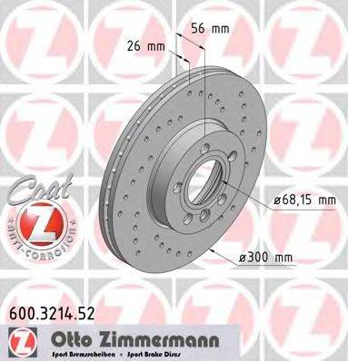 гальмівний диск ZIMMERMANN 600.3214.52