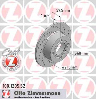 гальмівний диск ZIMMERMANN 100.1205.52