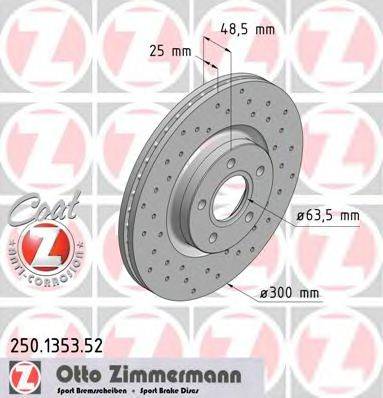 гальмівний диск ZIMMERMANN 250.1353.52