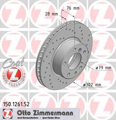 гальмівний диск ZIMMERMANN 150.1261.52