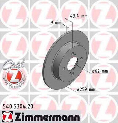 гальмівний диск ZIMMERMANN 540.5304.20