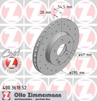 гальмівний диск ZIMMERMANN 400.3618.52