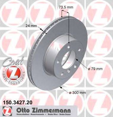 гальмівний диск ZIMMERMANN 150.3427.20