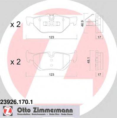 ZIMMERMANN 239261701 Комплект гальмівних колодок, дискове гальмо