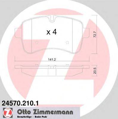 Комплект гальмівних колодок, дискове гальмо ZIMMERMANN 24570.210.1