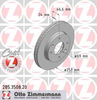 гальмівний диск ZIMMERMANN 285.3508.20