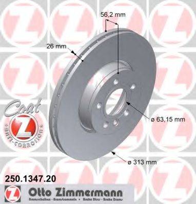 гальмівний диск ZIMMERMANN 250.1347.20