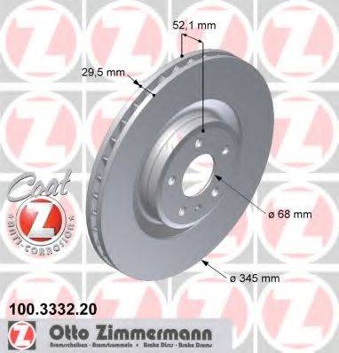 гальмівний диск ZIMMERMANN 100.3332.20
