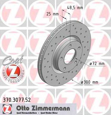 гальмівний диск ZIMMERMANN 370.3077.52