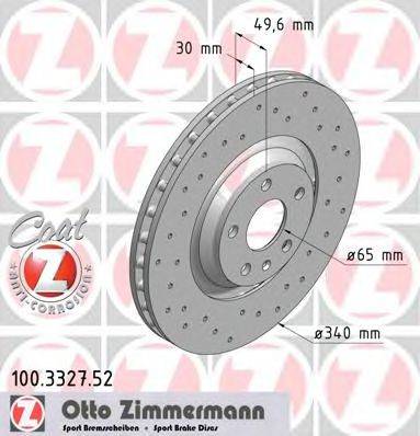 гальмівний диск ZIMMERMANN 100.3327.52