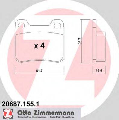 ZIMMERMANN 206871551 Комплект гальмівних колодок, дискове гальмо