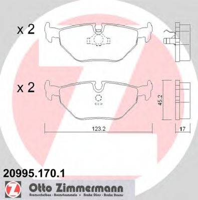 ZIMMERMANN 209951701 Комплект гальмівних колодок, дискове гальмо