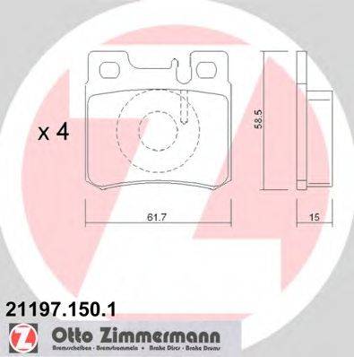 ZIMMERMANN 211971501 Комплект гальмівних колодок, дискове гальмо