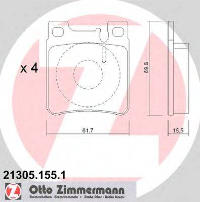 ZIMMERMANN 213051551 Комплект гальмівних колодок, дискове гальмо