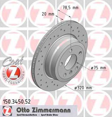 гальмівний диск ZIMMERMANN 150.3450.52