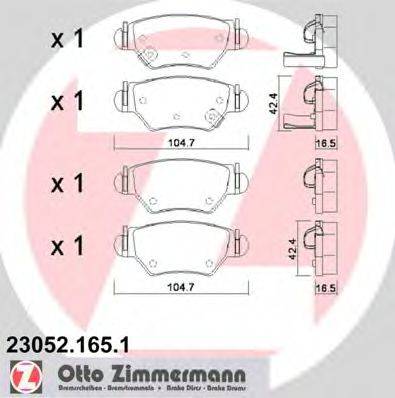ZIMMERMANN 230521651 Комплект гальмівних колодок, дискове гальмо