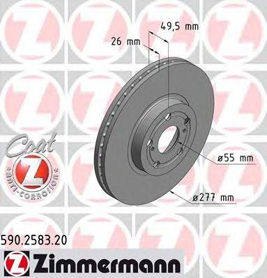 гальмівний диск ZIMMERMANN 590.2583.20