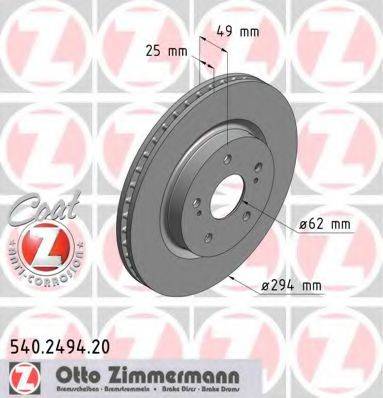 гальмівний диск ZIMMERMANN 540.2494.20