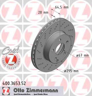 гальмівний диск ZIMMERMANN 400.3653.52
