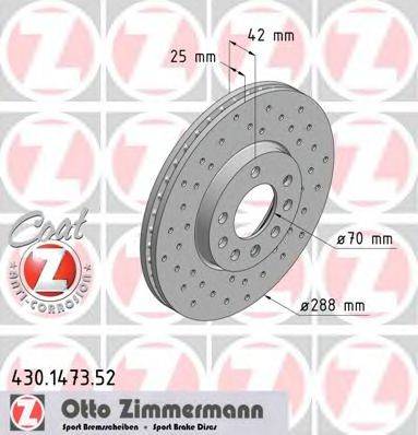 гальмівний диск ZIMMERMANN 430.1473.52