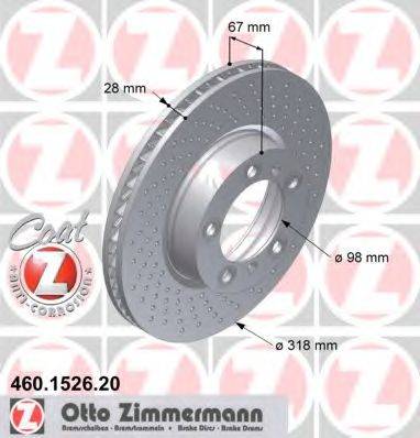 гальмівний диск ZIMMERMANN 460.1526.20