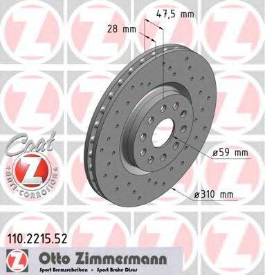 ZIMMERMANN 110221552 гальмівний диск