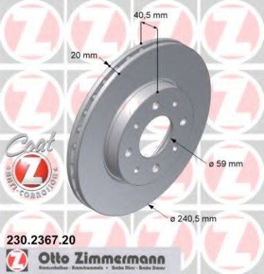 гальмівний диск ZIMMERMANN 230.2367.20