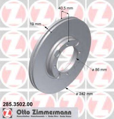 гальмівний диск ZIMMERMANN 285.3502.00