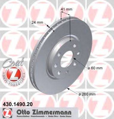 гальмівний диск ZIMMERMANN 430.1490.20