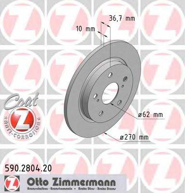 гальмівний диск ZIMMERMANN 590.2804.20