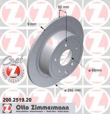 гальмівний диск ZIMMERMANN 200.2519.20