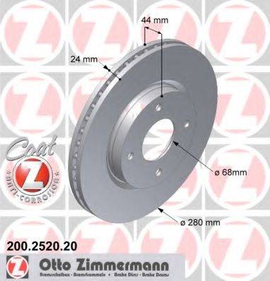 гальмівний диск ZIMMERMANN 200.2520.20