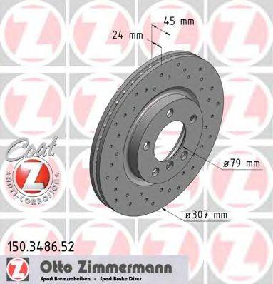 гальмівний диск ZIMMERMANN 150.3486.52