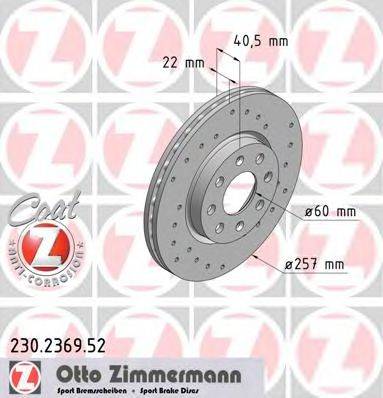 гальмівний диск ZIMMERMANN 230.2369.52