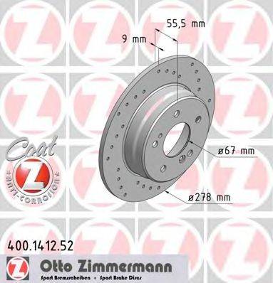 ZIMMERMANN 400141252 гальмівний диск