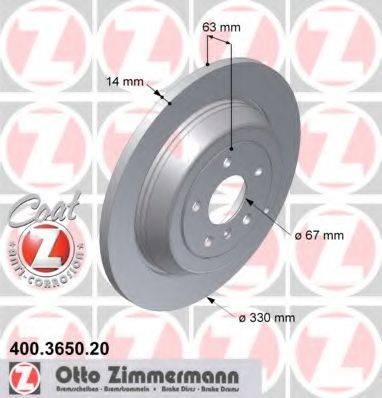 гальмівний диск ZIMMERMANN 400.3650.20
