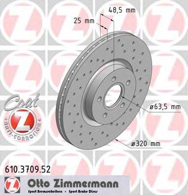 гальмівний диск ZIMMERMANN 610.3709.52
