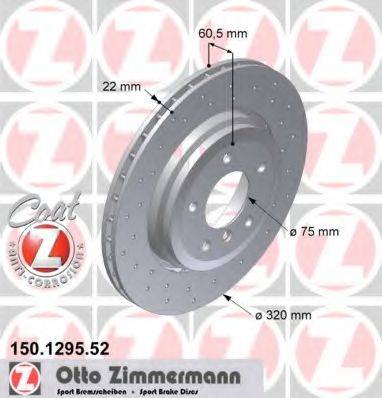 гальмівний диск ZIMMERMANN 150.1295.52