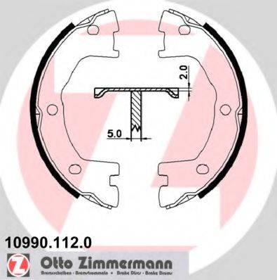 Комплект гальмівних колодок, стоянкова гальмівна система ZIMMERMANN 10990.112.0