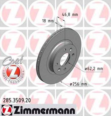 гальмівний диск ZIMMERMANN 285.3509.20