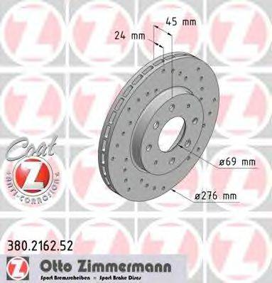 гальмівний диск ZIMMERMANN 380.2162.52