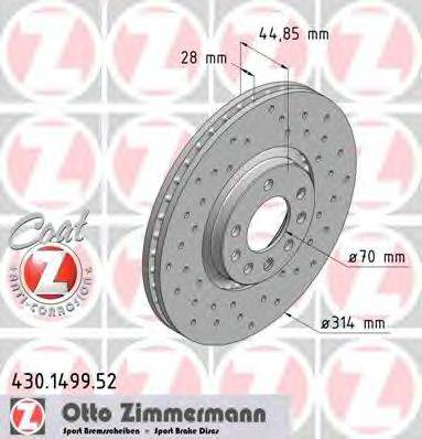 гальмівний диск ZIMMERMANN 430.1499.52