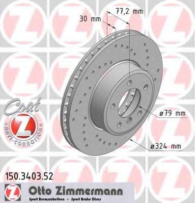 гальмівний диск ZIMMERMANN 150.3403.52