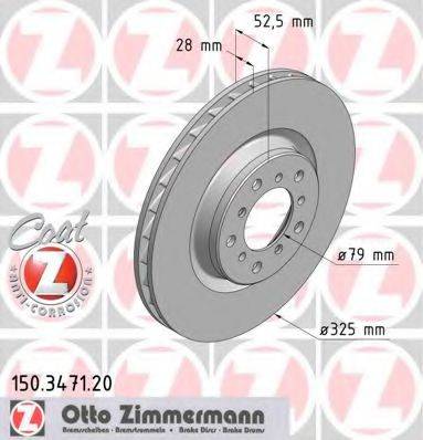 гальмівний диск ZIMMERMANN 150.3471.20