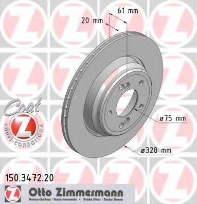 гальмівний диск ZIMMERMANN 150.3472.20